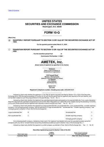 Thumbnail Ametek 10-Q Quarterly Report FY2025 