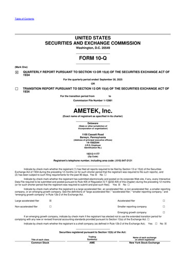 Thumbnail Ametek 10-Q Quarterly Report FY2025 