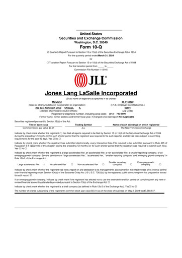 Thumbnail Jones Lang LaSalle 10-Q Quarterly Report FY2024 