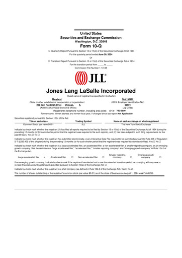 Thumbnail Jones Lang LaSalle 10-Q Quarterly Report FY2024 