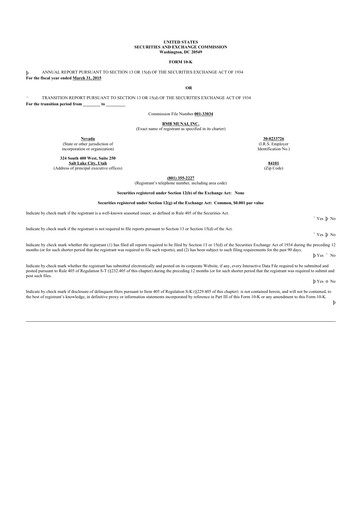 Vorschaubild Freedom Holding 10-K Jahresbericht 2015