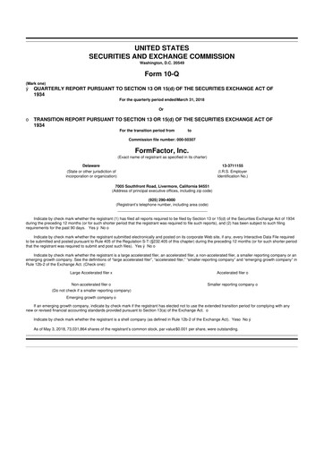 Thumbnail FormFactor 10-Q Quarterly Report FY2018 