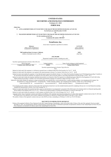 Thumbnail FormFactor 10-K Annual Report 2021