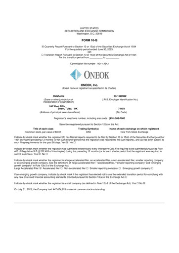 Thumbnail Oneok 10-Q Quarterly Report FY2023 