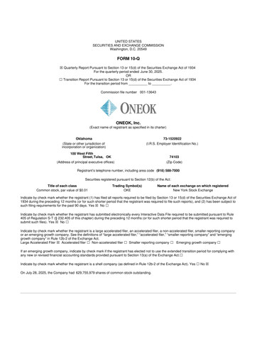 Thumbnail Oneok 10-Q Quarterly Report FY2025 