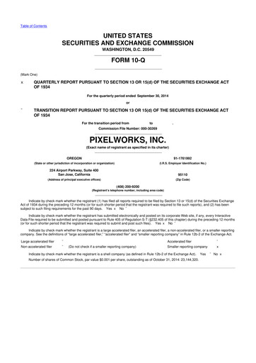 Thumbnail Pixelworks 10-Q Quarterly Report FY2014 