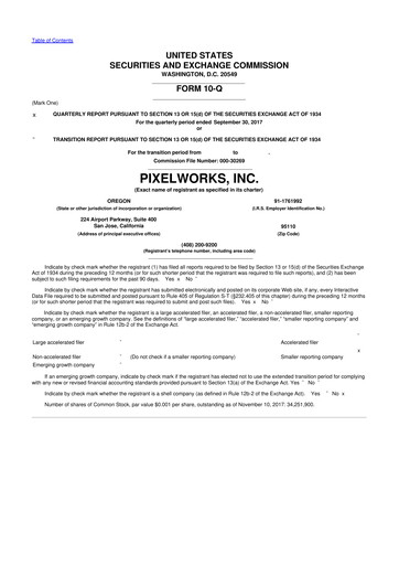 Thumbnail Pixelworks 10-Q Quarterly Report FY2017 