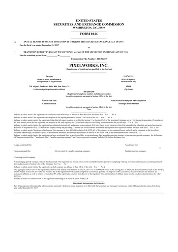 Thumbnail Pixelworks 10-K Annual Report 2017