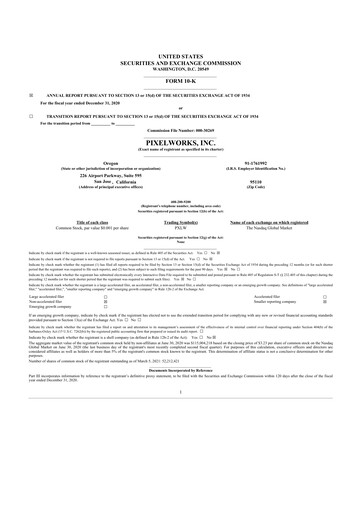 Thumbnail Pixelworks 10-K Annual Report 2020