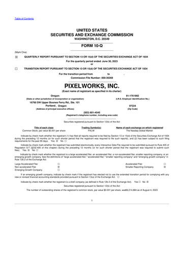 Thumbnail Pixelworks 10-Q Quarterly Report FY2023 