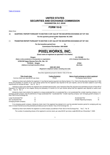 Thumbnail Pixelworks 10-Q Quarterly Report FY2025 
