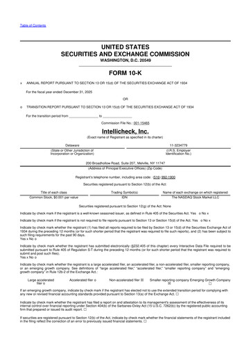 Miniature Intellicheck 10-K Rapport annuel 2025
