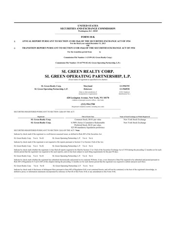 Thumbnail SL Green Realty
 10-K Annual Report 