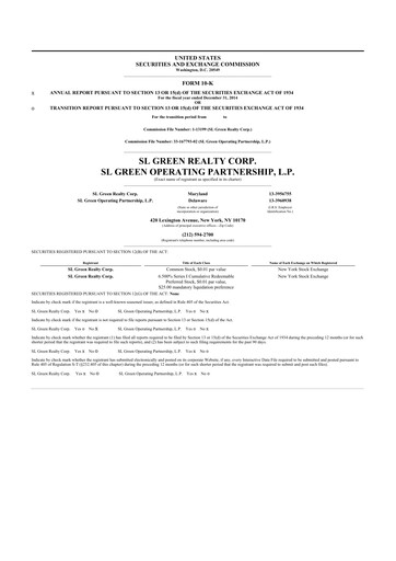 Thumbnail SL Green Realty
 10-K Annual Report 