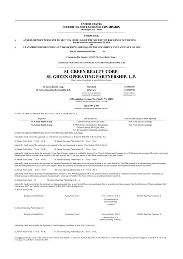 Thumbnail SL Green Realty
 10-K Annual Report 