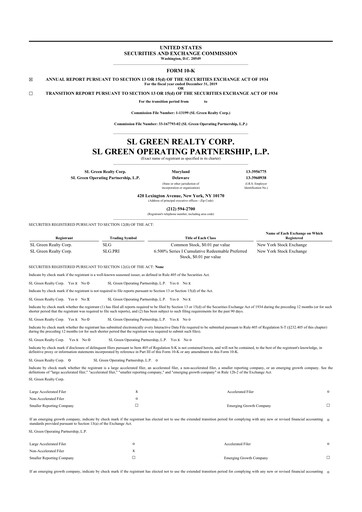 Thumbnail SL Green Realty
 10-K Annual Report 