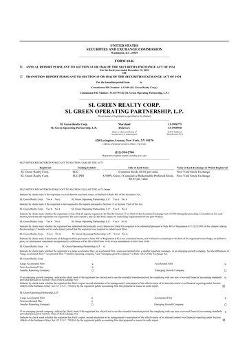 Thumbnail SL Green Realty
 10-K Annual Report 