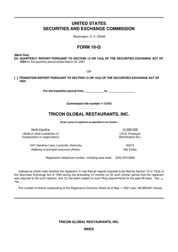 Thumbnail Yum! Brands 10-Q Quarterly Report FY 