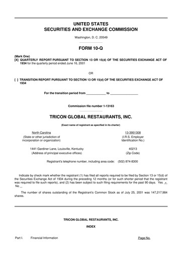 Thumbnail Yum! Brands 10-Q Quarterly Report FY 