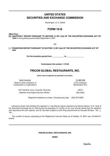 Thumbnail Yum! Brands 10-Q Quarterly Report FY 