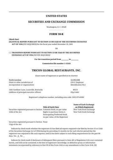 Thumbnail Yum! Brands 10-K Annual Report 