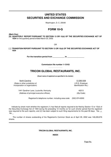 Thumbnail Yum! Brands 10-Q Quarterly Report FY 