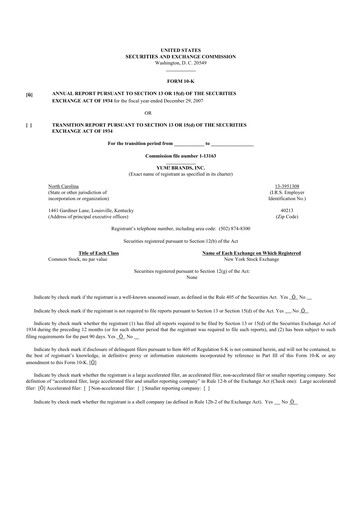 Thumbnail Yum! Brands 10-K Annual Report 