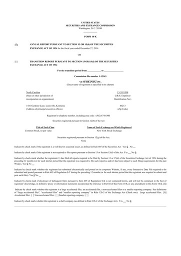 Thumbnail Yum! Brands 10-K Annual Report 2014