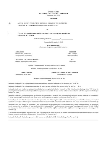 Thumbnail Yum! Brands 10-K Annual Report 2018