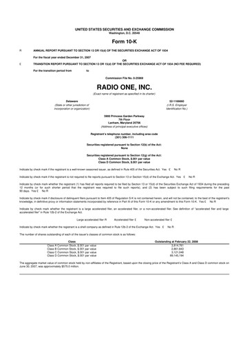 Thumbnail Urban One
 10-K Annual Report 