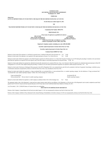 Thumbnail PriceSmart
 10-K Annual Report 2011