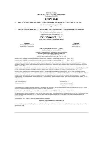 Thumbnail PriceSmart
 10-K Annual Report 2018