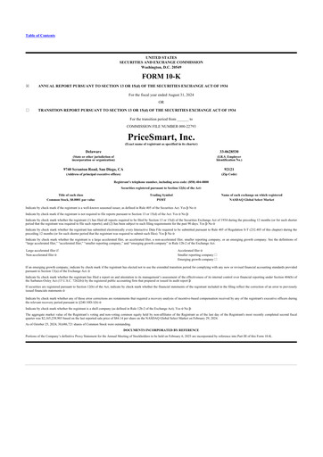 Thumbnail PriceSmart
 10-K Annual Report 2024