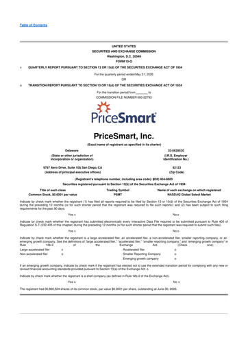 Thumbnail PriceSmart
 10-Q Quarterly Report FY2026 