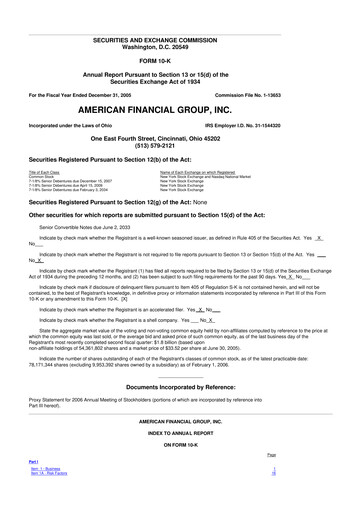 Thumbnail American Financial Group
 10-K Annual Report 