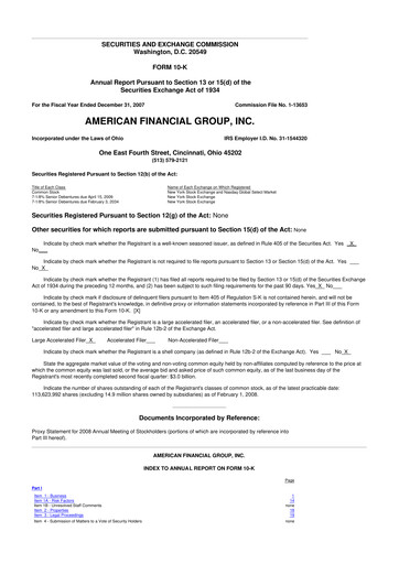 Thumbnail American Financial Group
 10-K Annual Report 