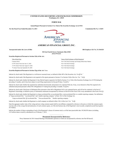 Thumbnail American Financial Group
 10-K Annual Report 2013