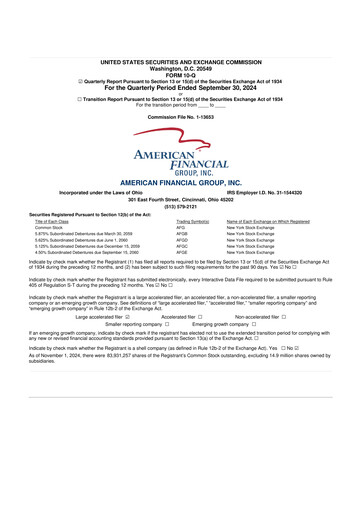 Thumbnail American Financial Group
 10-Q Quarterly Report FY2024 