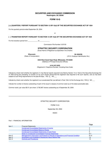 Vorschaubild Strattec Security 10-Q Quartalsbericht  