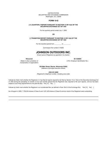 Miniature Johnson Outdoors
 10-Q Rapport trimestriel  