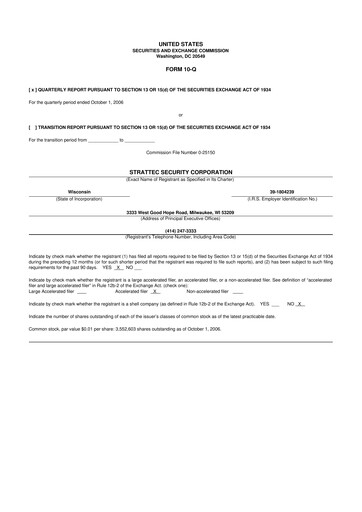 Vorschaubild Strattec Security 10-Q Quartalsbericht  