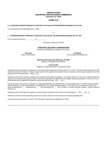 Vorschaubild Strattec Security 10-Q Quartalsbericht  