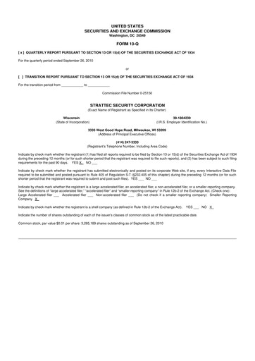 Vorschaubild Strattec Security 10-Q Quartalsbericht  