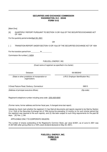 Thumbnail FuelCell Energy
 10-Q Quarterly Report FY 