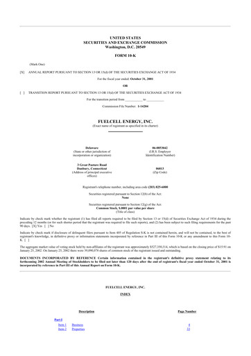 Thumbnail FuelCell Energy
 10-K Annual Report 