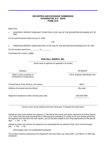 Thumbnail FuelCell Energy
 10-Q Quarterly Report FY 