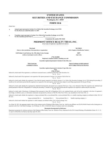 Thumbnail Piedmont Realty Trust 10-K Annual Report 2015