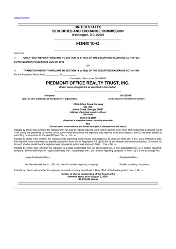 Thumbnail Piedmont Realty Trust 10-Q Quarterly Report FY2016 