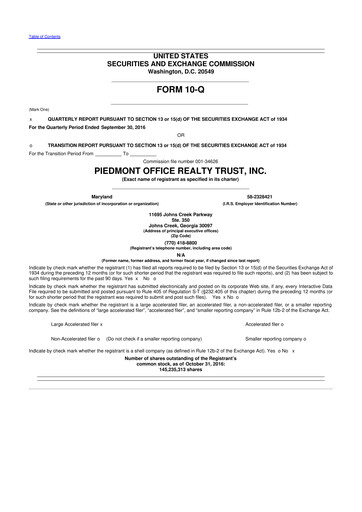 Thumbnail Piedmont Realty Trust 10-Q Quarterly Report FY2016 
