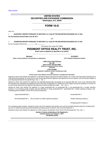 Thumbnail Piedmont Realty Trust 10-Q Quarterly Report FY2017 